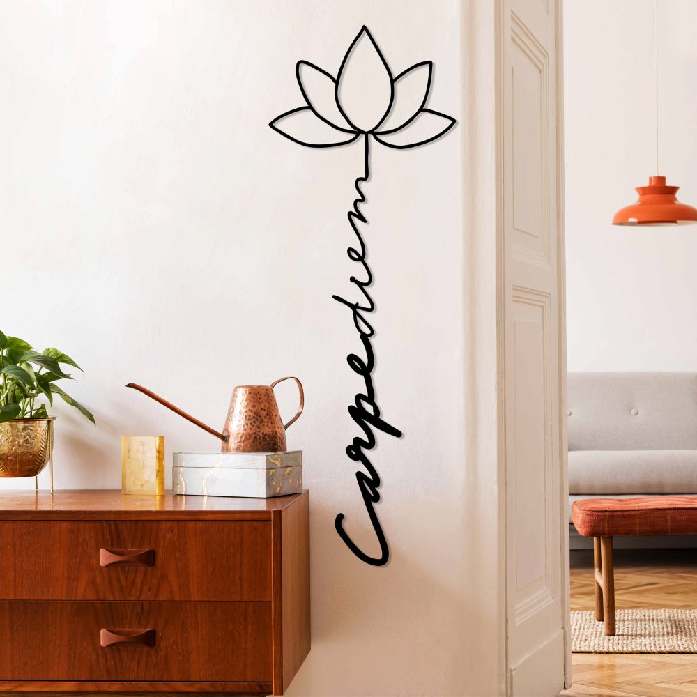 Decorative metal wall accessory Carpe Diem 4, colour: black slika 2