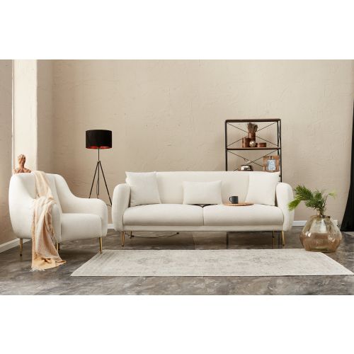 Atelier Del Sofa Trosjed na razvlačenje, Krem Zlato, Simena - Cream slika 3