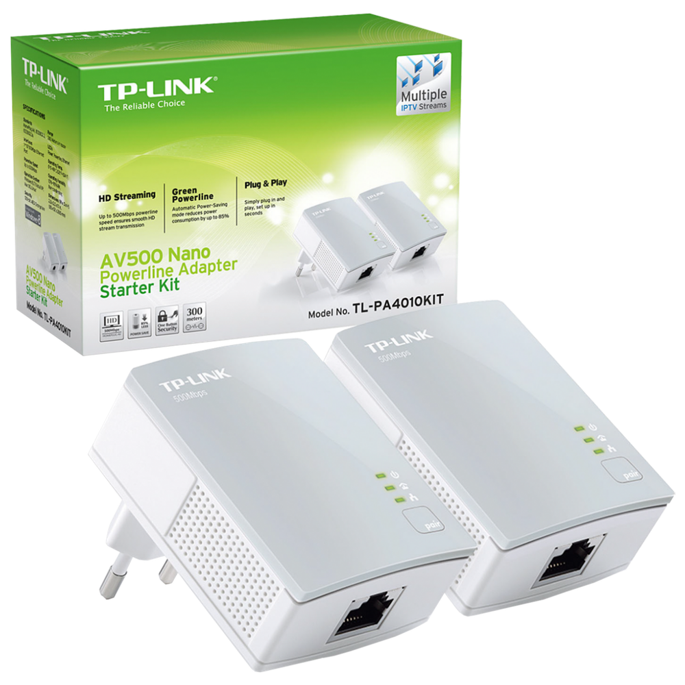 TP-LINK Mrežna strujna utičnica 600Mbps, set 2 kom - TL-PA4010KIT slika 1