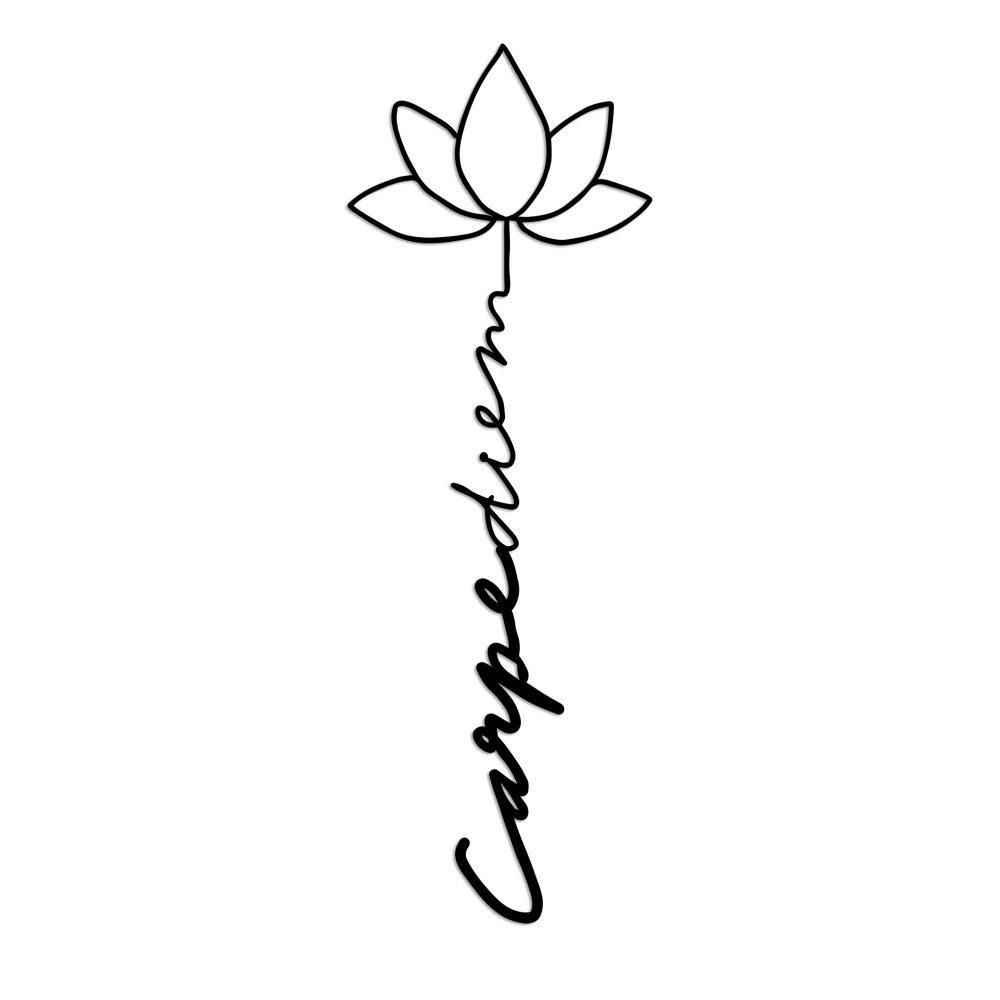 Decorative metal wall accessory Carpe Diem 4, colour: black slika 4
