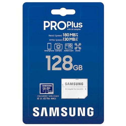Samsung memorijska kartica PRO PLUS MicroSDXC 128GB U3 Blue + SDXC Adapter MB-MD128SA slika 3