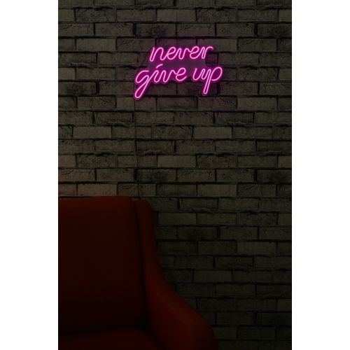 Wallity Ukrasna plastična LED rasvjeta, Never Give Up - Pink slika 3