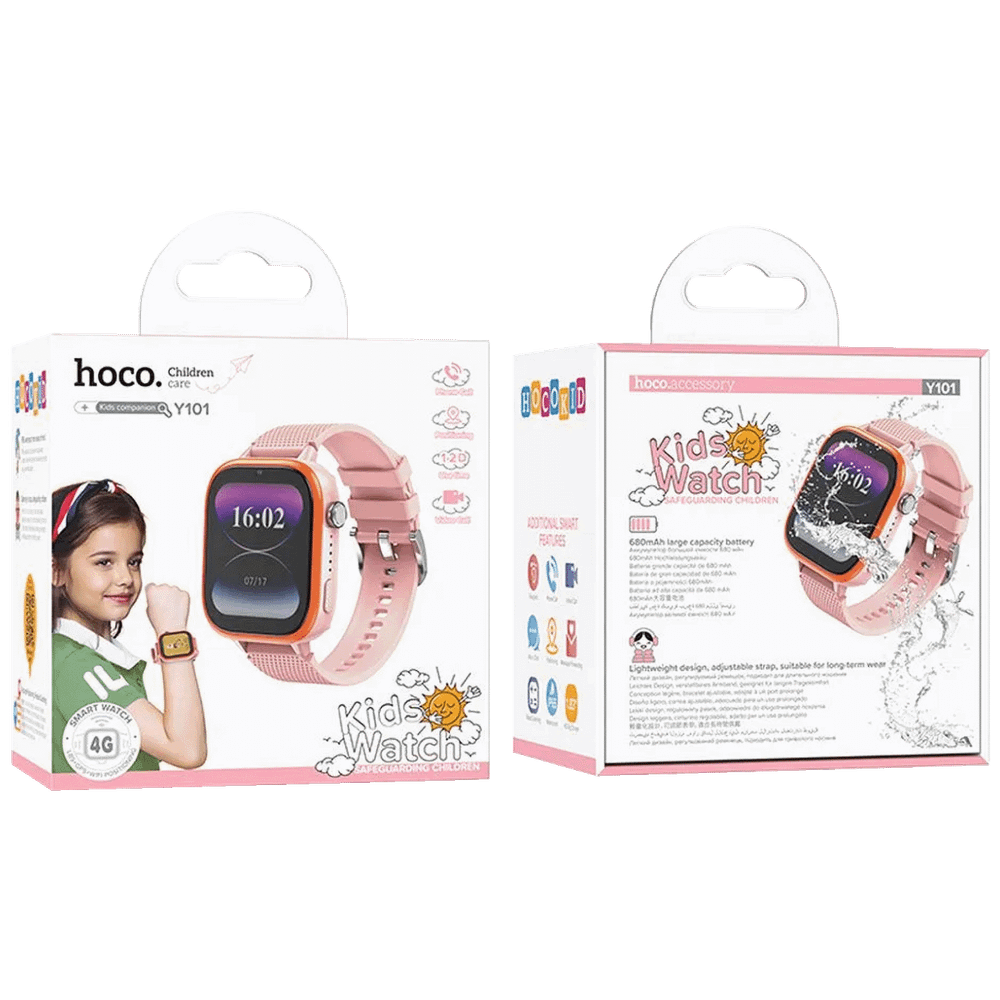 hoco. Pametni sat za djecu, 1.83" ekran, 4G, Nano SIM - Y101 Pink slika 4