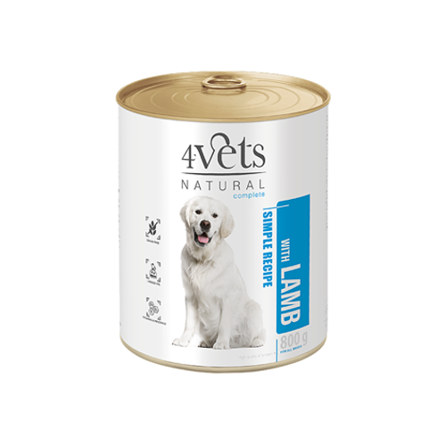 4Vets Natural Complete Dog Jagnjetina 800g slika 1