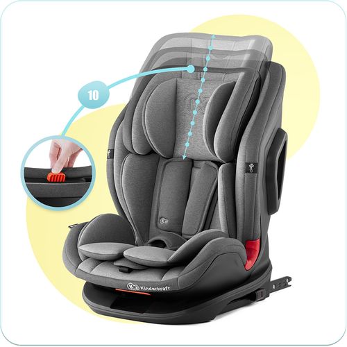 Kinderkraft autosjedalica OneTo3 9-36 kg isofix rocket siva slika 29