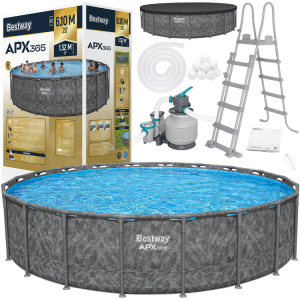 Bestway bazen s okvirom za sva godišnja doba 610x132cm APX365 s pumpnim ljestvama 561KE