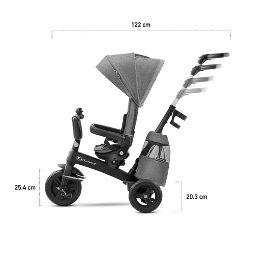 Kinderkraft Tricikl EASYTWIST siva slika 12