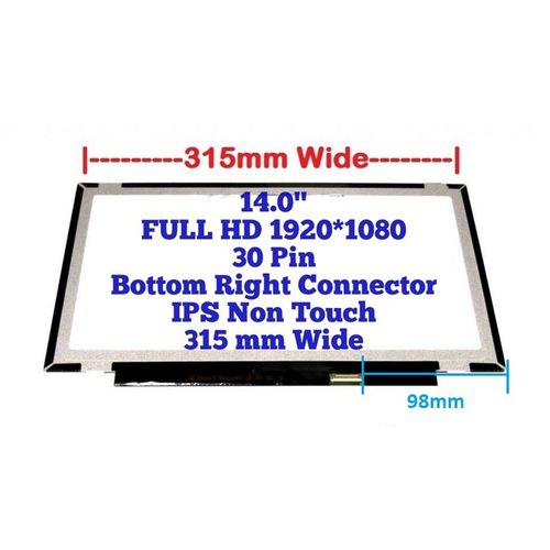 LED Ekran za laptop 14 slim 30pin FULL HD IPS kraci bez kacenja TN, pomeren konektor slika 4