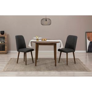 Set proširivog trpezarijskog stola i stolica Vina 1053 - Orah, Antracit Orah (3 komada)