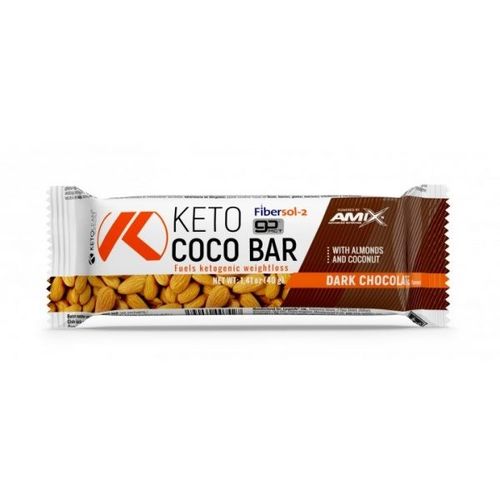 AMIX KetoLean Keto Coco Bar 40g Crna Čokolada slika 1