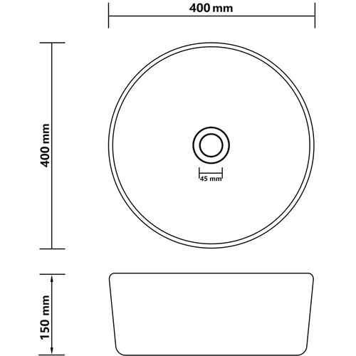 Luksuzni okrugli umivaonik mat svjetloplavi 40x15 cm keramički slika 21