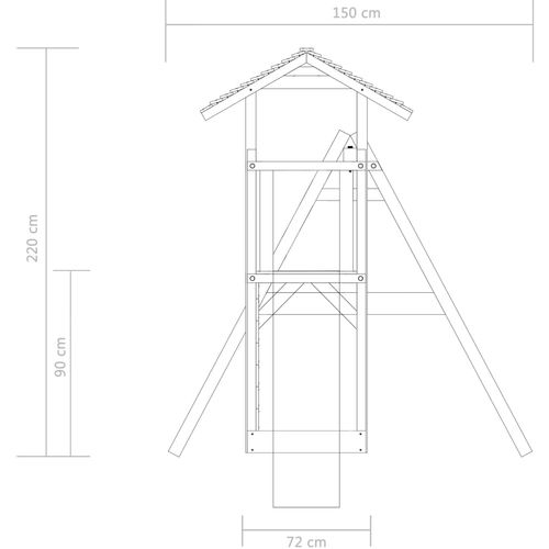 Kućica za igru ljestve, tobogan i ljuljačka 400x150x220 cm drvo slika 26