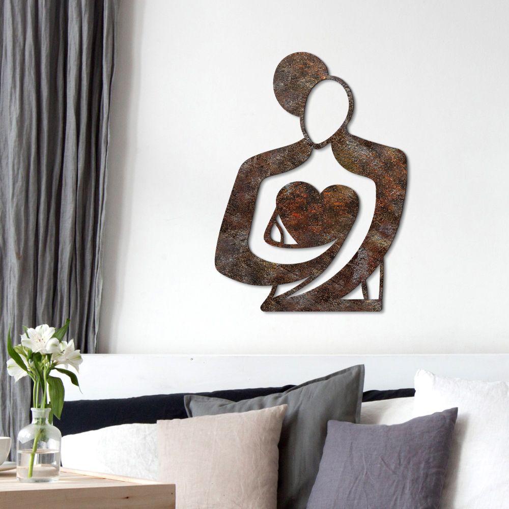 Decorative metal wall accessory Rusty Hug, colour: antiquation slika 3