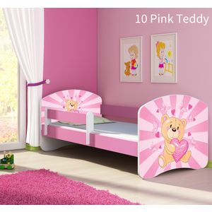 Dječji krevet ACMA s motivom, bočna roza 160x80 cm 10-pink-teddy-bear