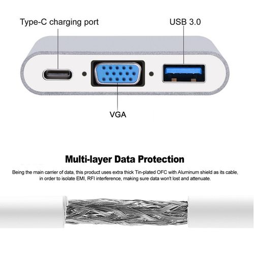 USB Tip C na VGA + USB 3.0 adapter 3.1 UVA-23 slika 2