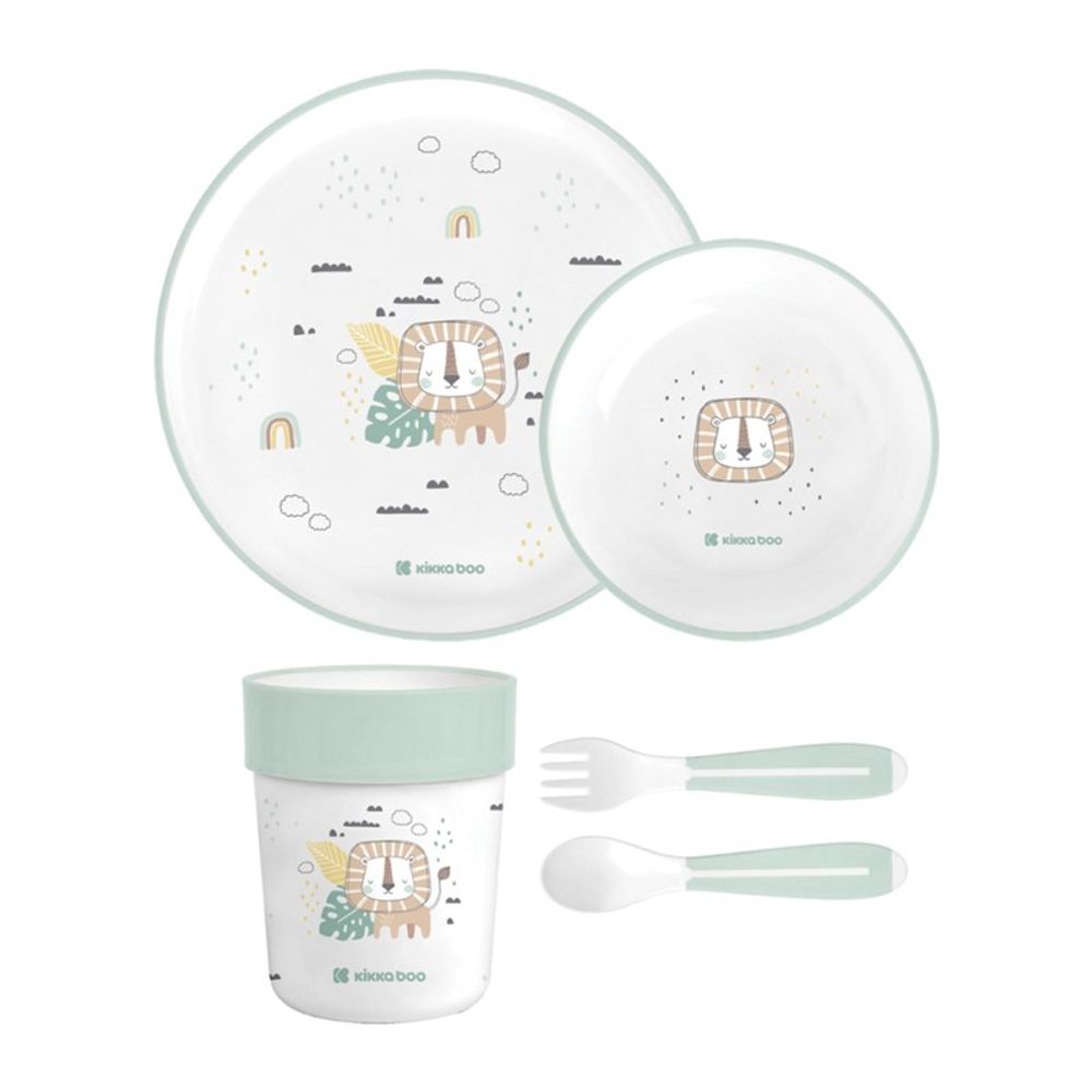 Kikka Boo Dječiji set za jelo Savanna, Mint slika 1