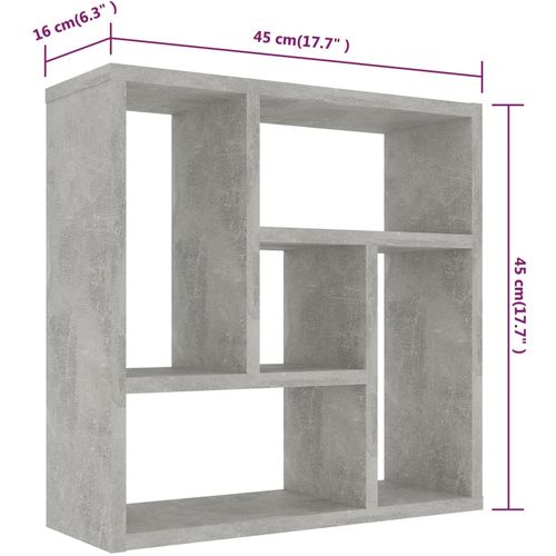 Zidna polica siva boja betona 45,1 x 16 x 45,1 cm od iverice slika 17