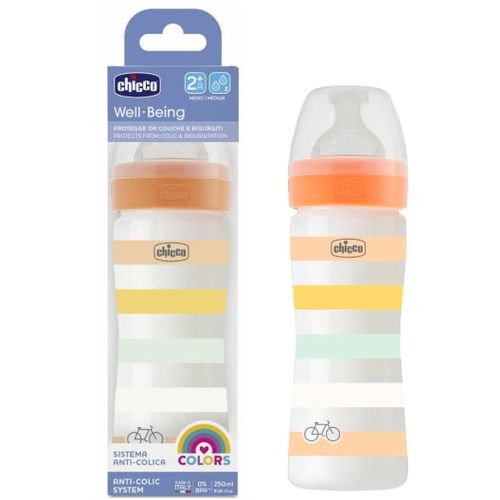 Chicco Plastična flašica Well Being 250ml 2m+ Neutral slika 1