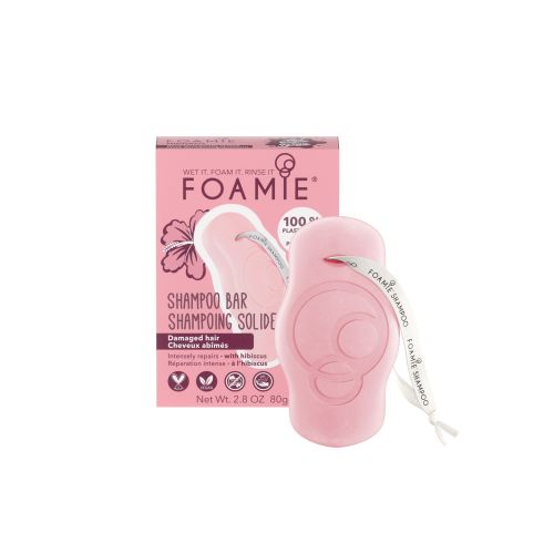 FOAMIE čvrsti šampon za oštećenu kosu hibiskus 80g slika 1