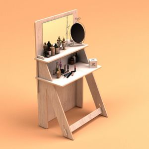 Stol za šminkanje "Beauty" - boje: Prirodna, Drvena