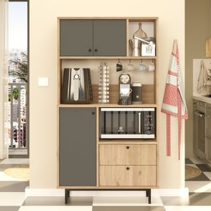 RE3-SA OakAnthracite Multi Purpose Cabinet