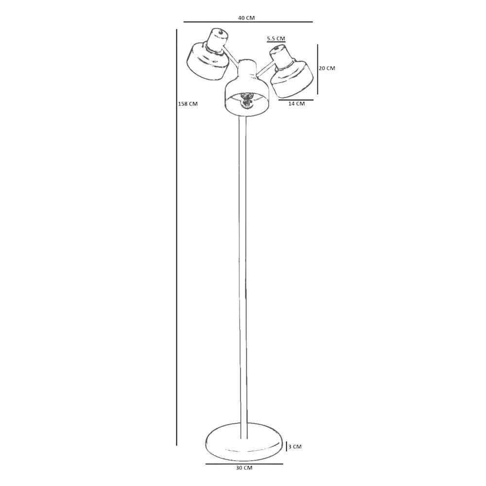Opviq Podna lampa 128, crna slika 4