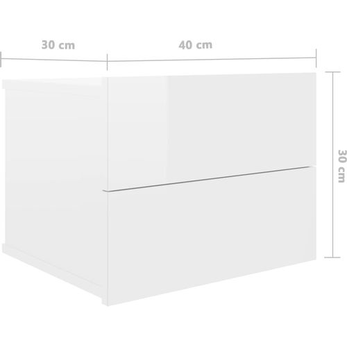 Noćni ormarići 2 kom visoki sjaj bijeli 40x30x30 cm od iverice slika 42