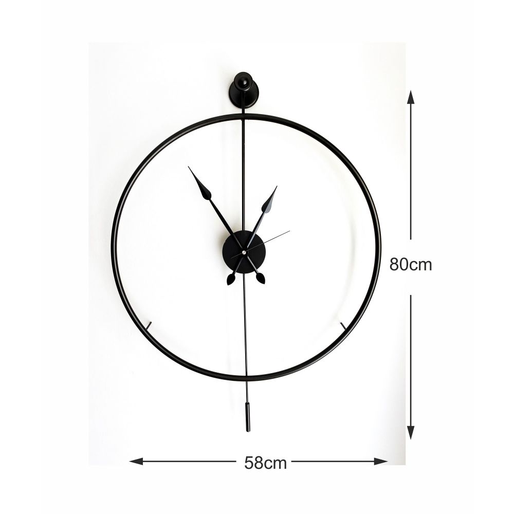 Decorative metal wall clock Mclock-00102, colour: black slika 5