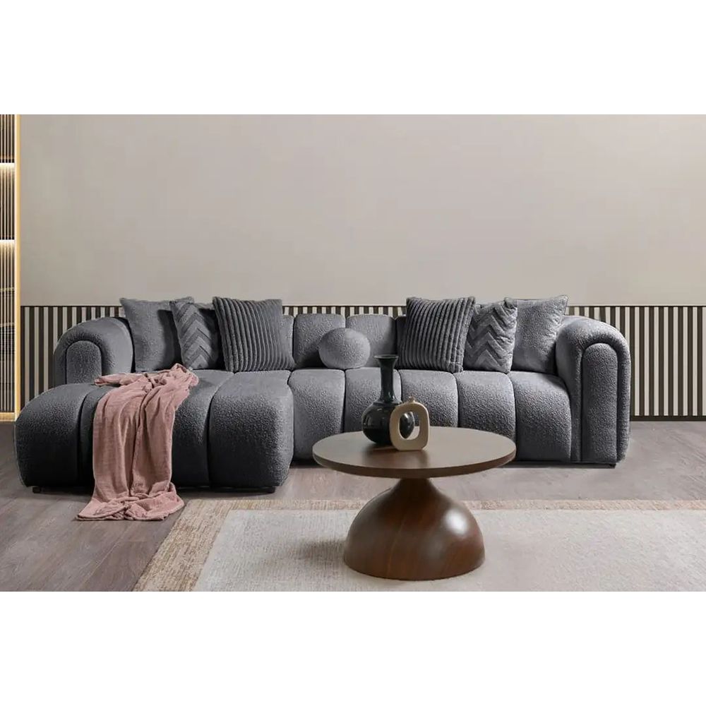 Ugaona Sofa N-Line lijevi - tamno siva slika 2
