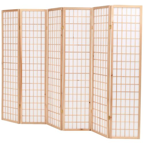 Sklopiva sobna pregrada sa 6 panela u japanskom stilu 240x170 cm prirodna slika 10
