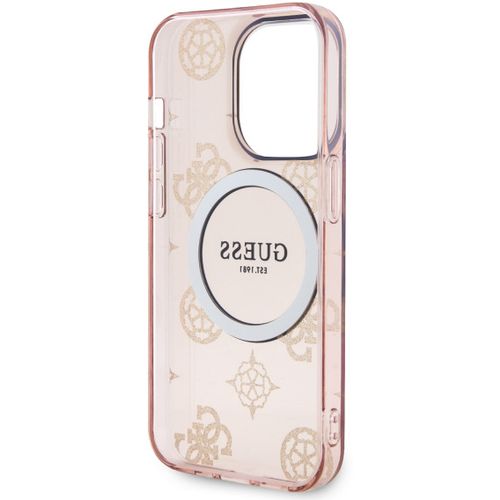 Guess Futrola za iPhone 14 Pro IML GLITTER PEONY GOLD PINK MagSafe slika 3