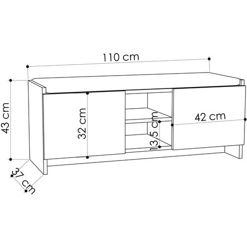 Zulla - Dark Oak Dark Oak Shoe Cabinet slika 4