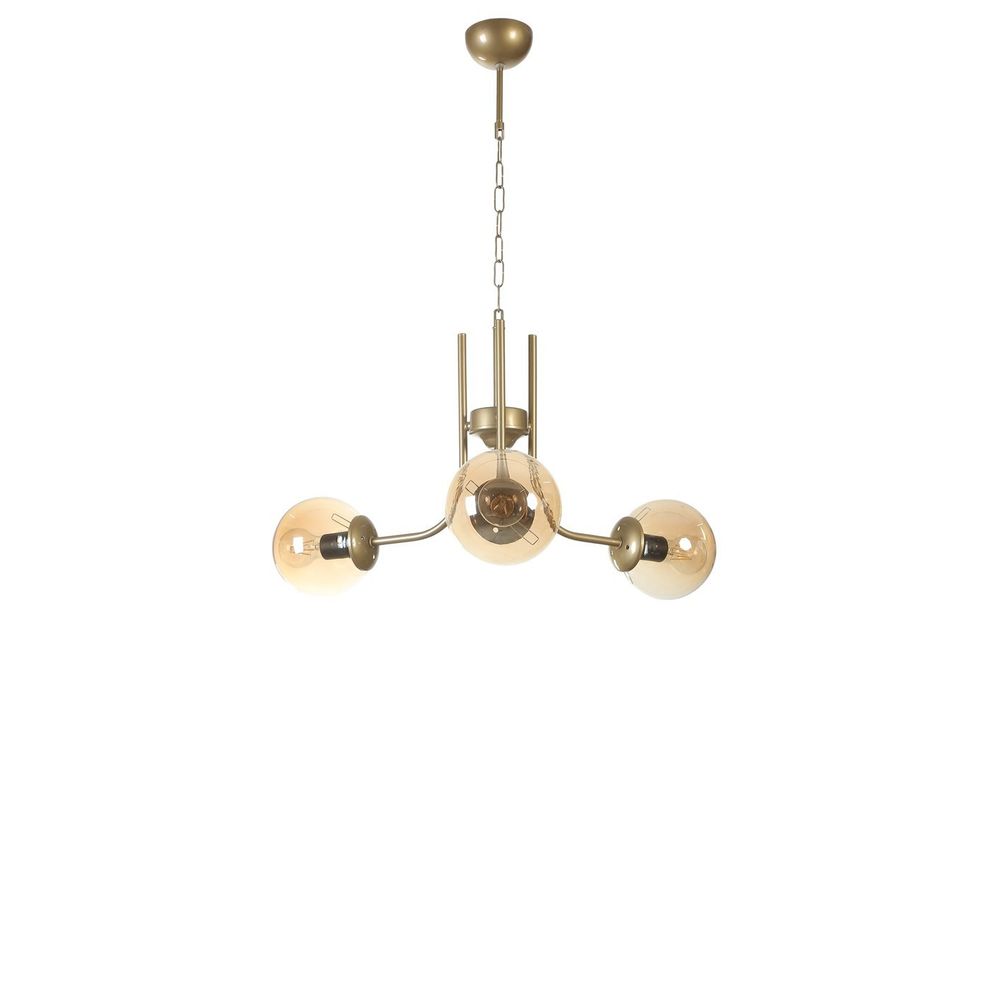 Nevada 3 Lü Eskitme Bal Camlı Avize AmberGold slika 2