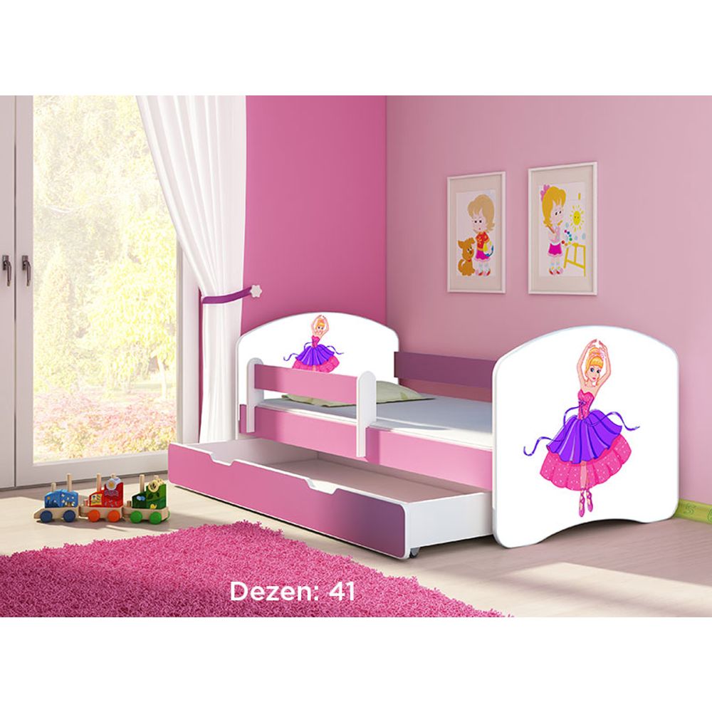 ACMA Dječiji krevet Acma II sa ladicom Pink - 180x80cm - Dezen 41 slika 2
