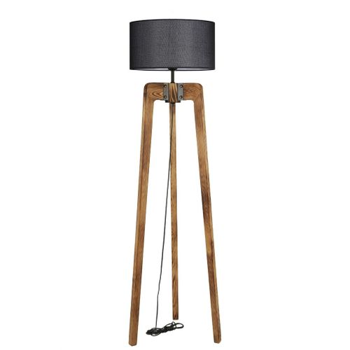 Podna lampa od orahovog drveta 8581-6 sa crnim postoljem slika 1