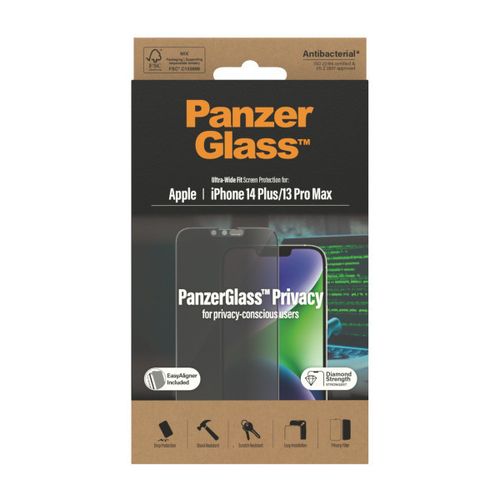 PanzerGlass zaštitno staklo UWF Privacy AB w. Applicator za iPhone 13 Pro Max/14 Plus slika 2