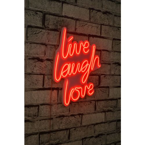 Wallity Ukrasna plastična LED rasvjeta, Live Laugh Love - Red slika 10