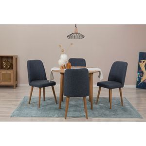 Vina 1048 - Set produžnog stola i stolica od Atlantske borovine, plava
