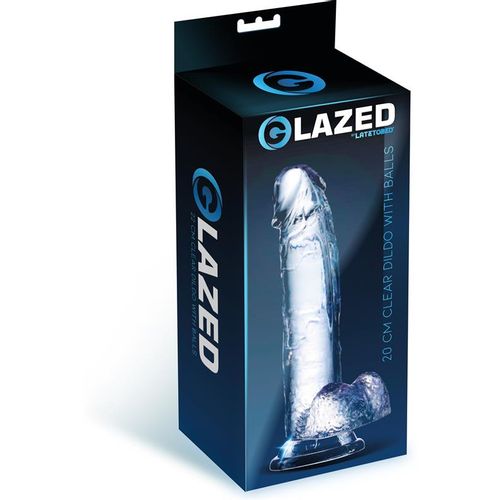 Glazed realistični prozirni dildo s testisima 18cm ili 22cm slika 8