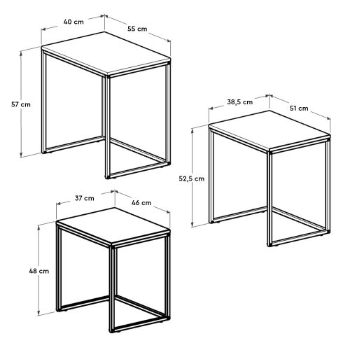 Shp-933-Oo-1 Walnut Nesting Table (3 Pieces) slika 5