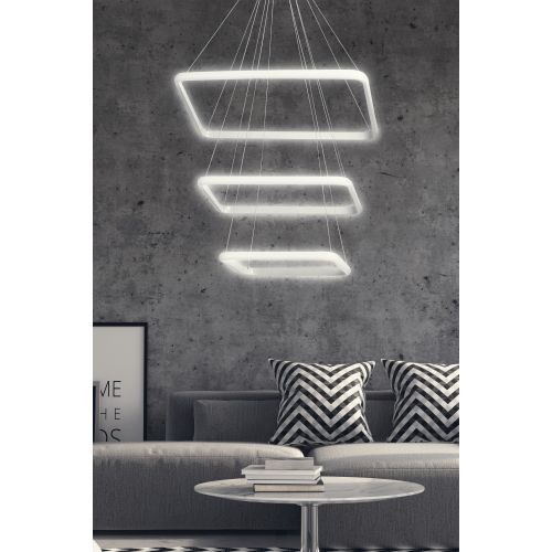 Trinity Square Set - White Body, White Light White Chandelier slika 1