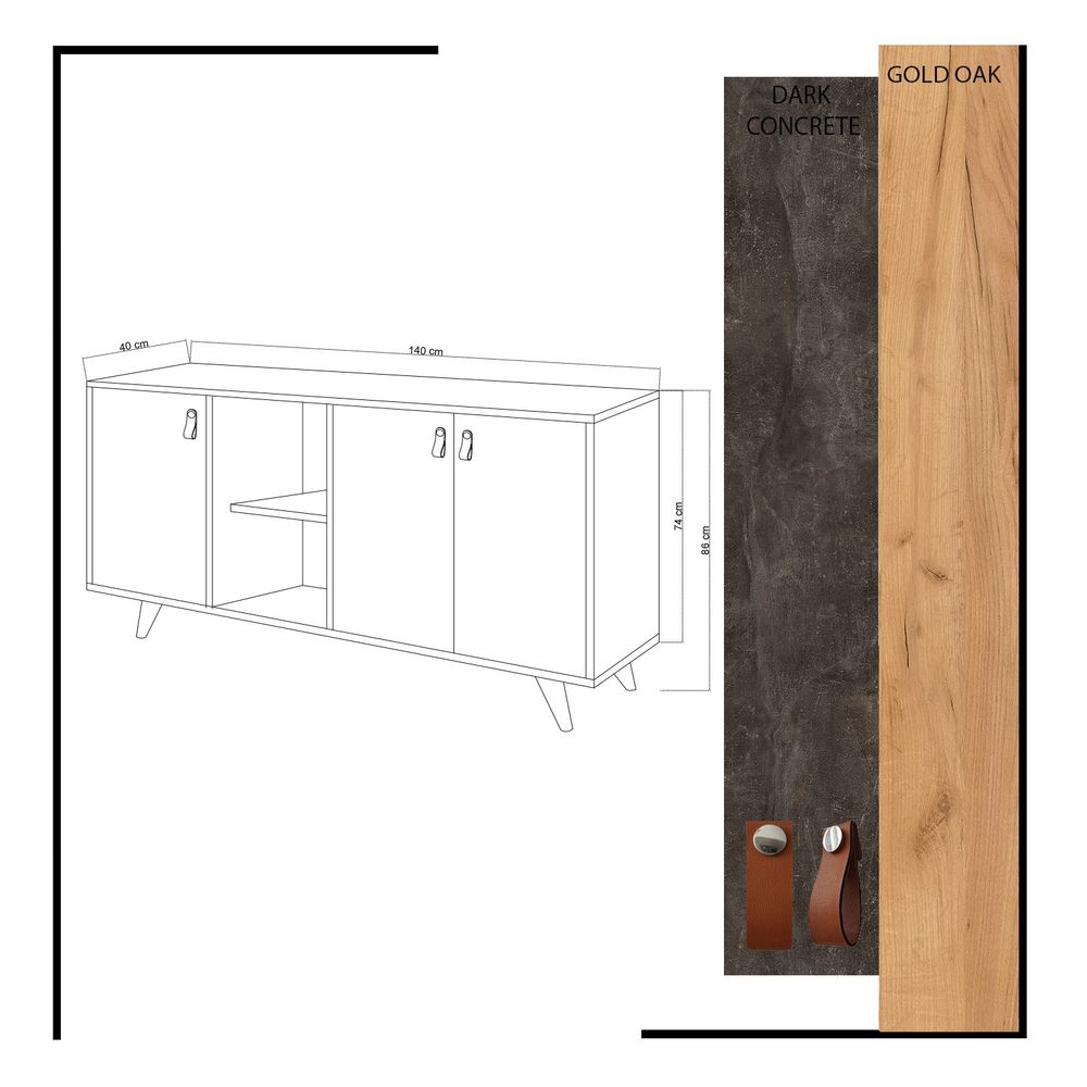 Planky Oak Tamnosiva Konzolna Polica slika 5