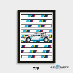 POSTER "PEUGEOT 205 T16 RALLY" 50x70CM