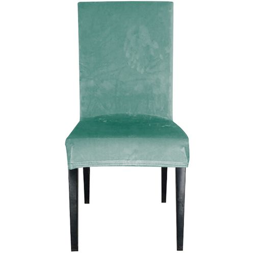 Navlaka za stolicu rastezljiva plišana tirkizna slika 2