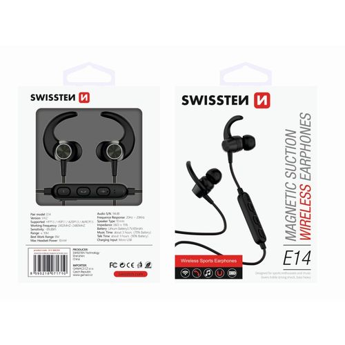 SWISSTEN slušalice Bluetooth, mikrofon, Handsfree, In-ear, crne ACTIVE slika 2