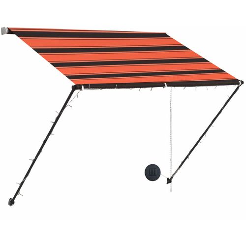 Tenda na uvlačenje s LED svjetlima 150x150 cm narančasto-smeđa slika 10