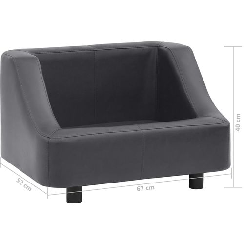 Sofa za pse siva 67 x 52 x 40 cm od umjetne kože slika 13