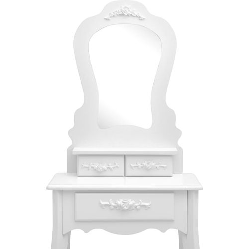 Toaletni stolić sa stolcem bijeli 50x59x136 cm drvo paulovnije slika 26
