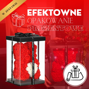 Medvjedić s ružama, crveni