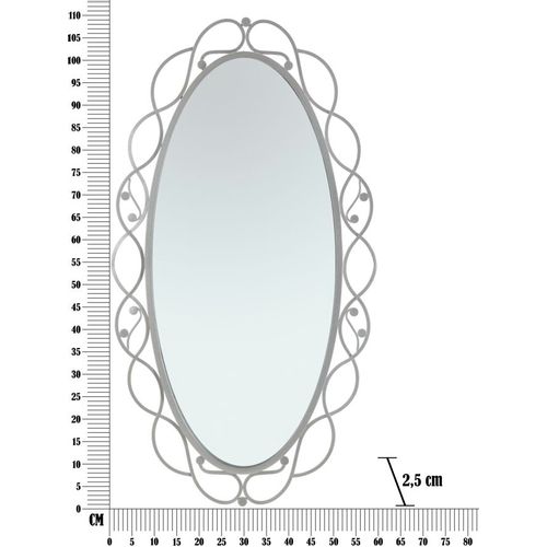 Mauro Ferretti Zidno ogledalo ovalno srebro cm 60x2,5x110 slika 6